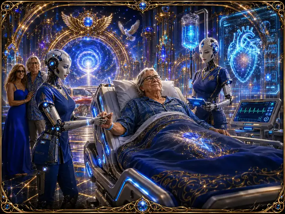Hospital Journey — futuristic healing chamber with Bruce and Janina